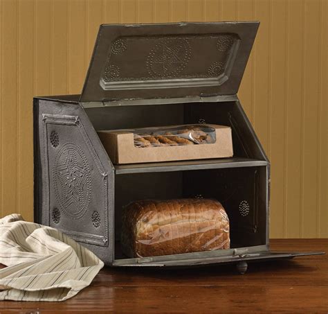 rustic metal bread box|bread box for countertop ideas.